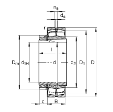 {(dio)ĝLS 22212-E1-K + H312, (j) DIN 635-2 (bio)ʵҪߴ, F׺;o